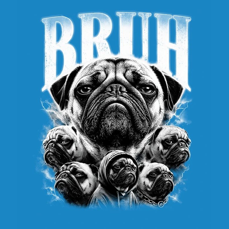 Pug Collage: Multiple Faces