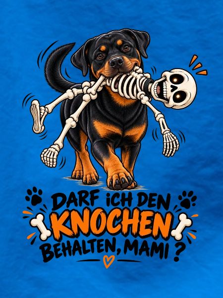 Hund mit Knochen-Skelett Comedy