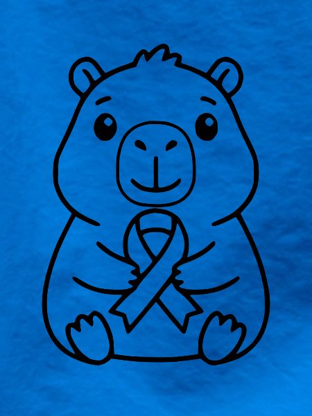 Niedliche Capybara-Brustkrebs-Bewusstsein