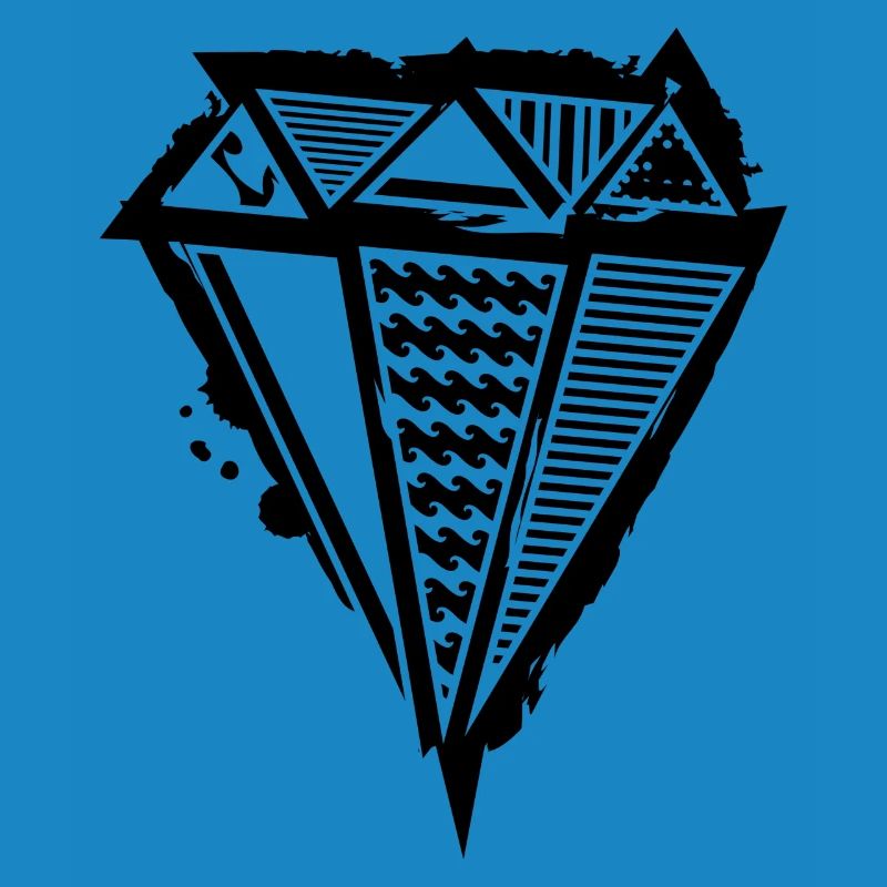 A diamond graffiti with different patterns