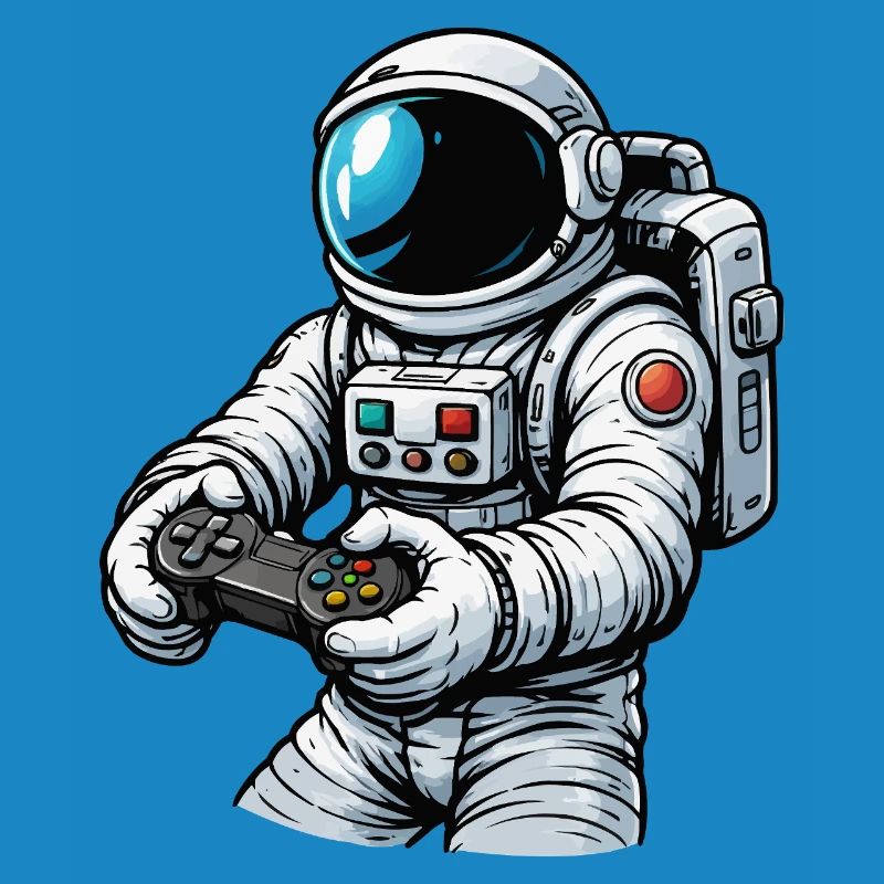 Astronaut with game controller