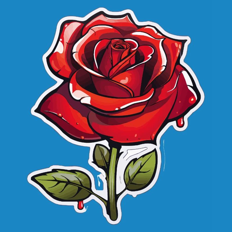 Red Rose in Comics Style