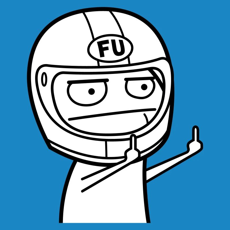 FU Meme with motorcycle helmet (colors can be changed)