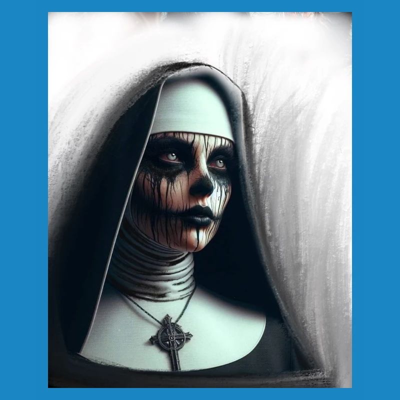 Nonne démoniaque dans le brouillard
