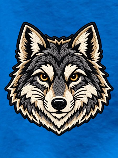 Wolfskopf im Patch-Look 