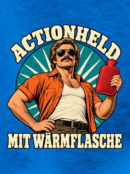 Actionheld mit Wärmflasche