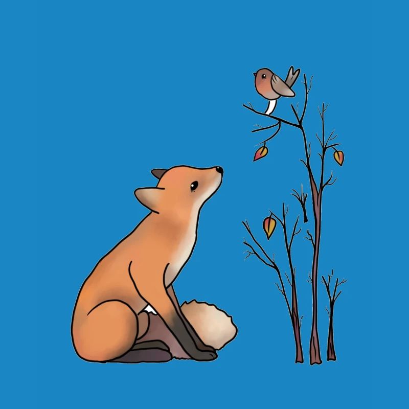 Fuchs und Rotkehlchen