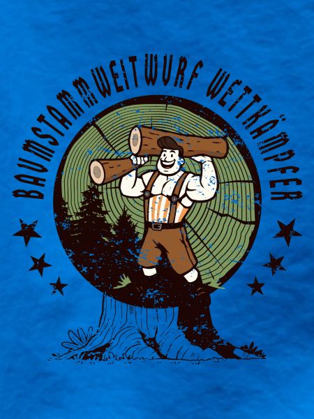Baumstammweitwurf Wettkämpfer