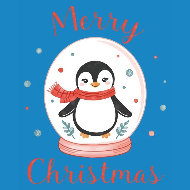 pingouin mignon dans la boule à neige design de Noël