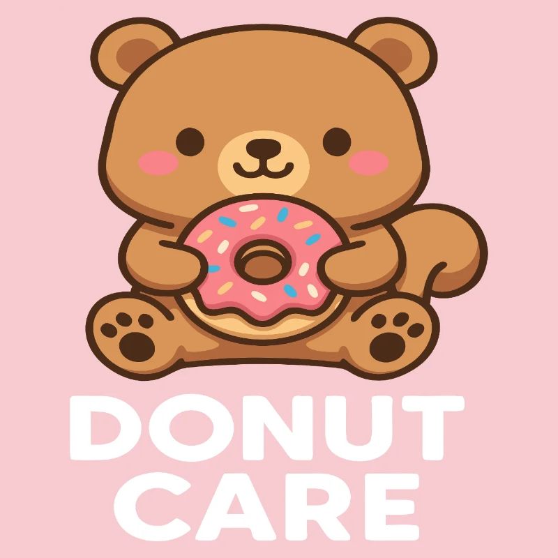 Cuddly bear with donut accessory