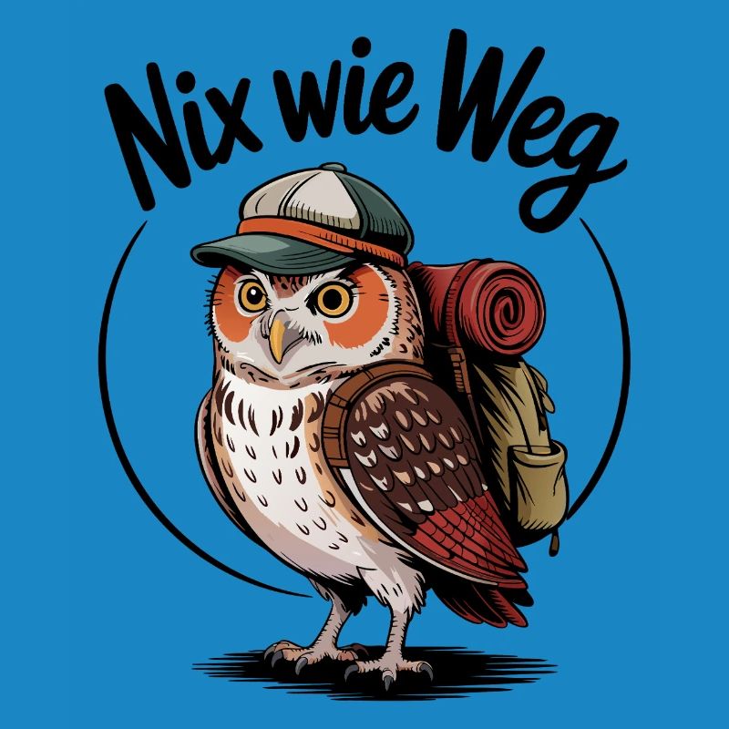 Waldwanderer Eule mit Rucksack