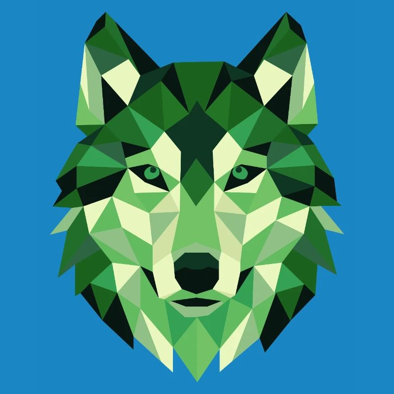 Wolf Head Polygon Geometry Portrait