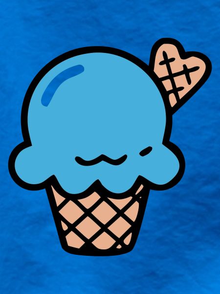 Blaue Eiscreme Waffel Icon