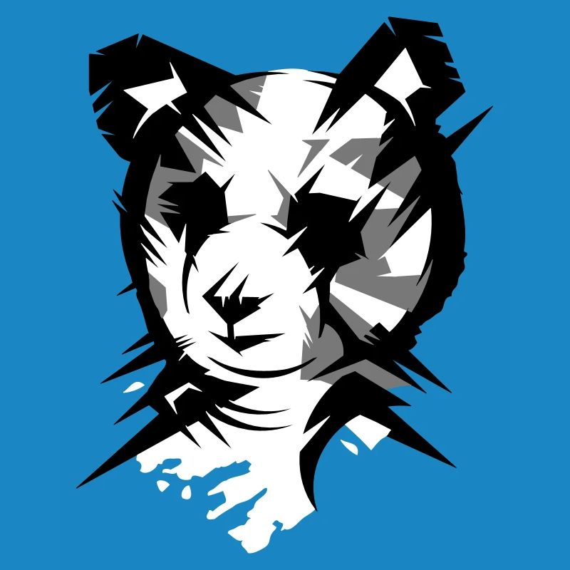 Panda bear head in cubist style