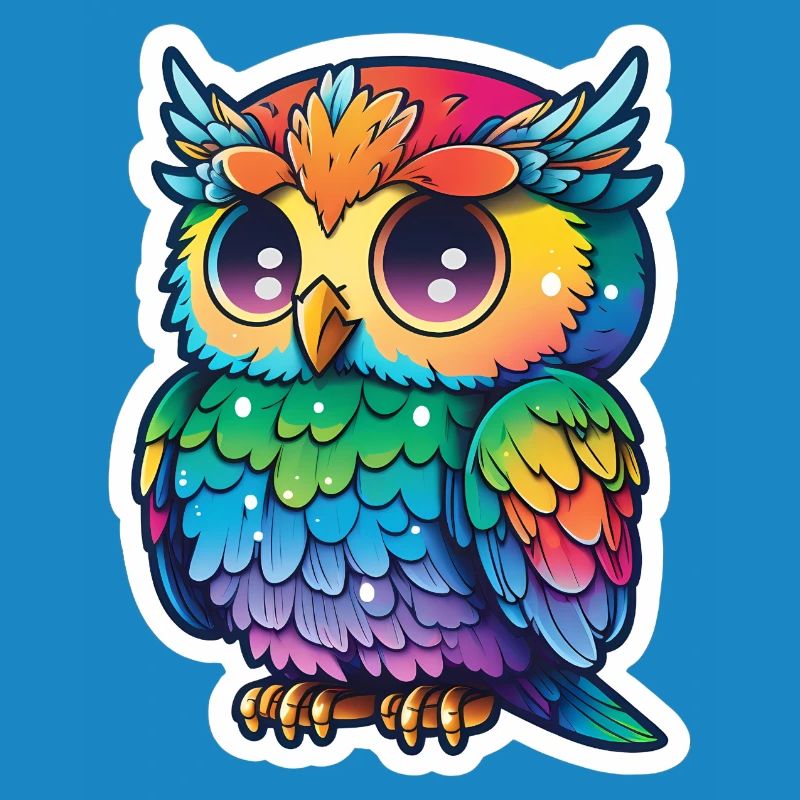 Farbenfrohe Eulenillustration