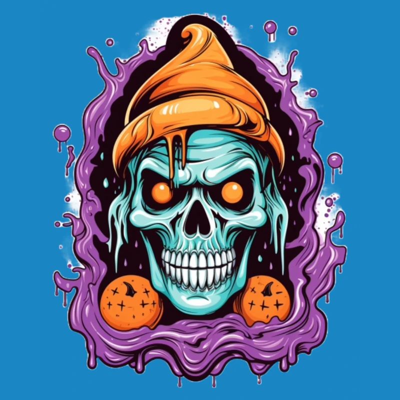 Graffiti Skull mit Halloween-Elementen