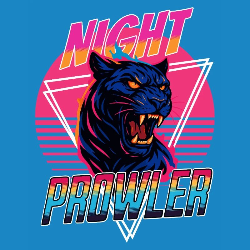 Conception rétro de la panthère Prawler de nuit