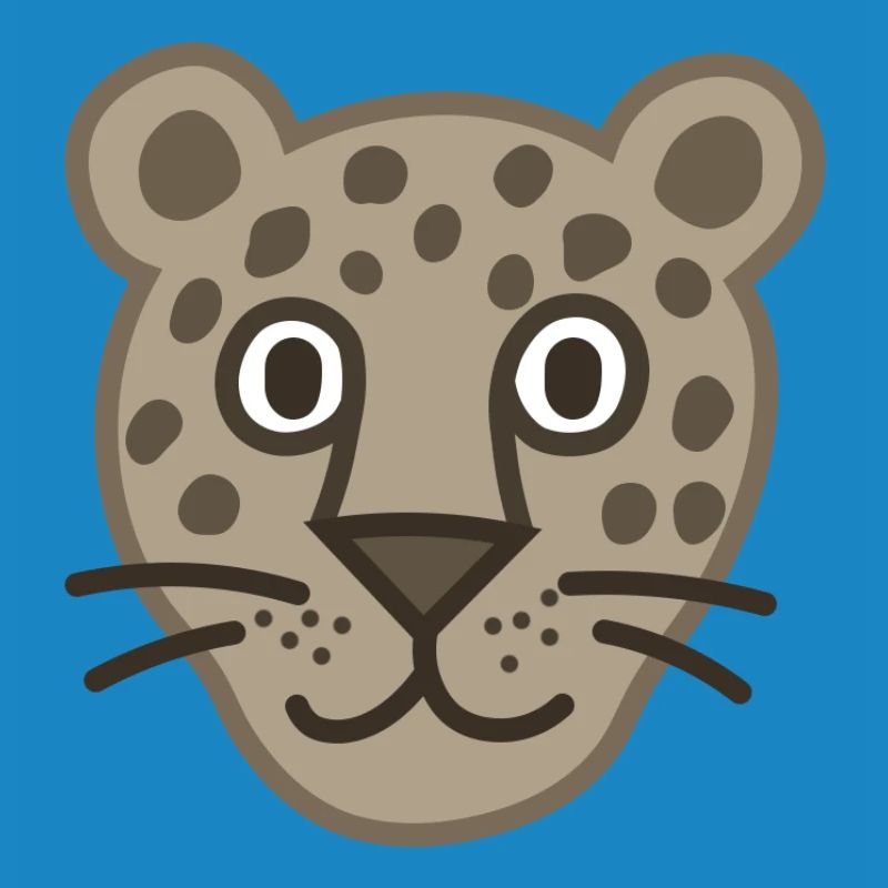 Dessin animé mignon visage de léopard