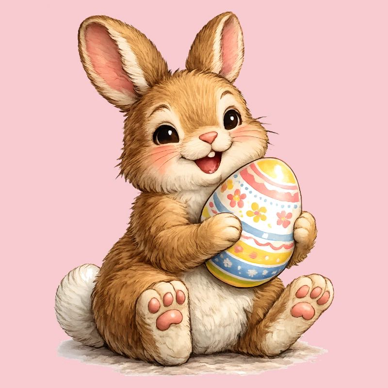 Bunny with Easter Egg Illustration