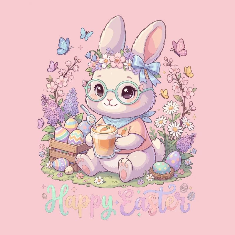 Pastel Bunny Easter Magic "Happy Easter"