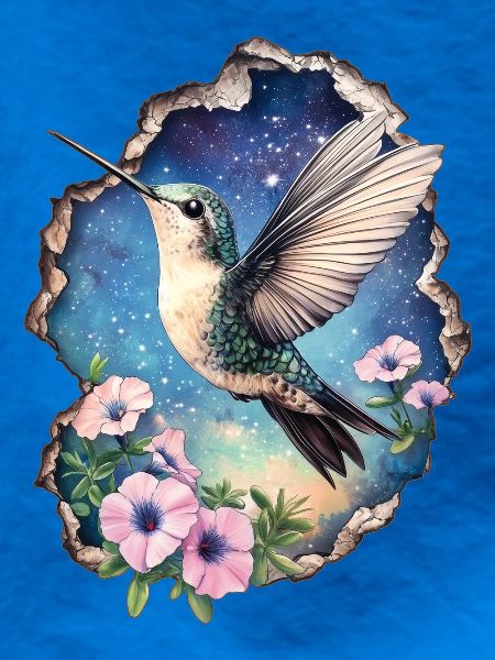 Kolibri mit Blüten