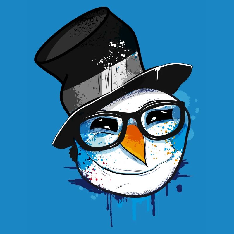 Snowman with nerd glasses
