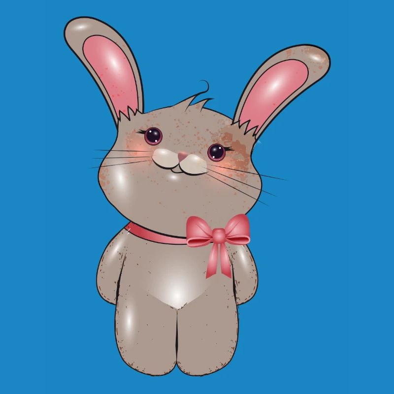 Lapin mignon avec arc dans le style comique