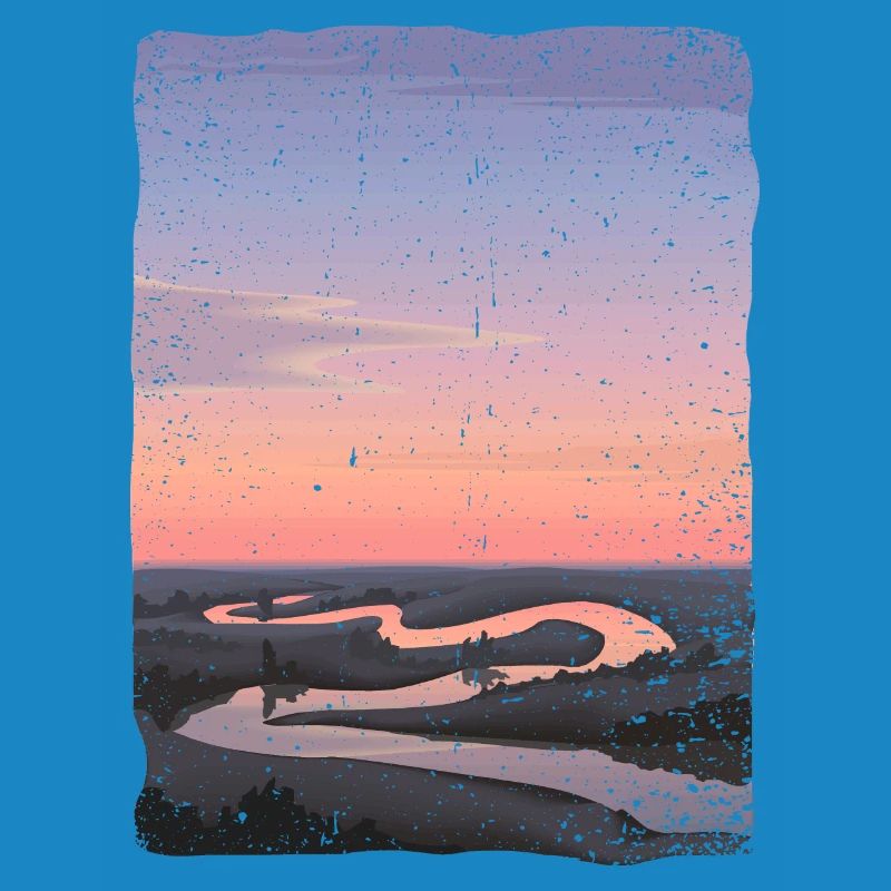 River reflected in the sunset