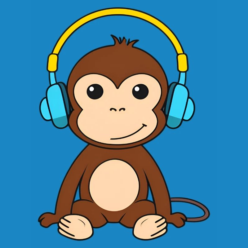 Singe mignon avec conception de casque