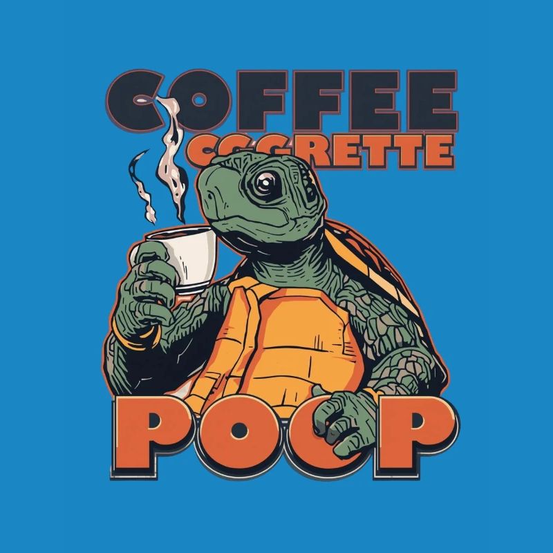 Lizard Schildkröte Kaffee Kippe Gaffel Zigarette