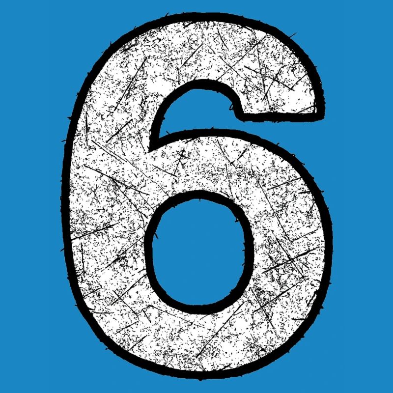 Six digits with scratch texture