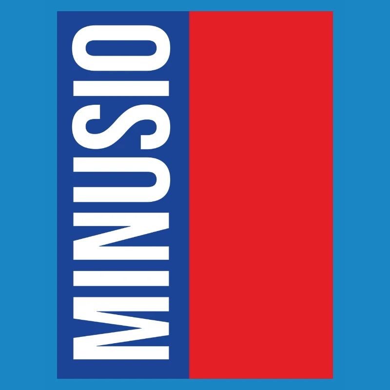 Minusio Typographie Verticale Bleu Rouge