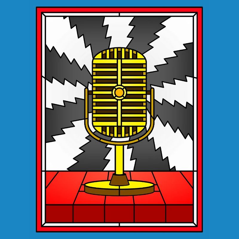 Conception vintage de vitrail de microphone