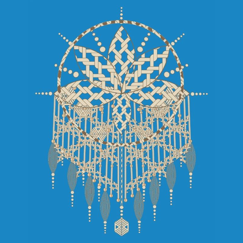 Macramé pendant with ornate knot patterns