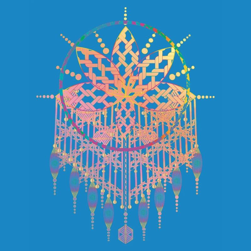 Macramé pendant with ornate knot patterns