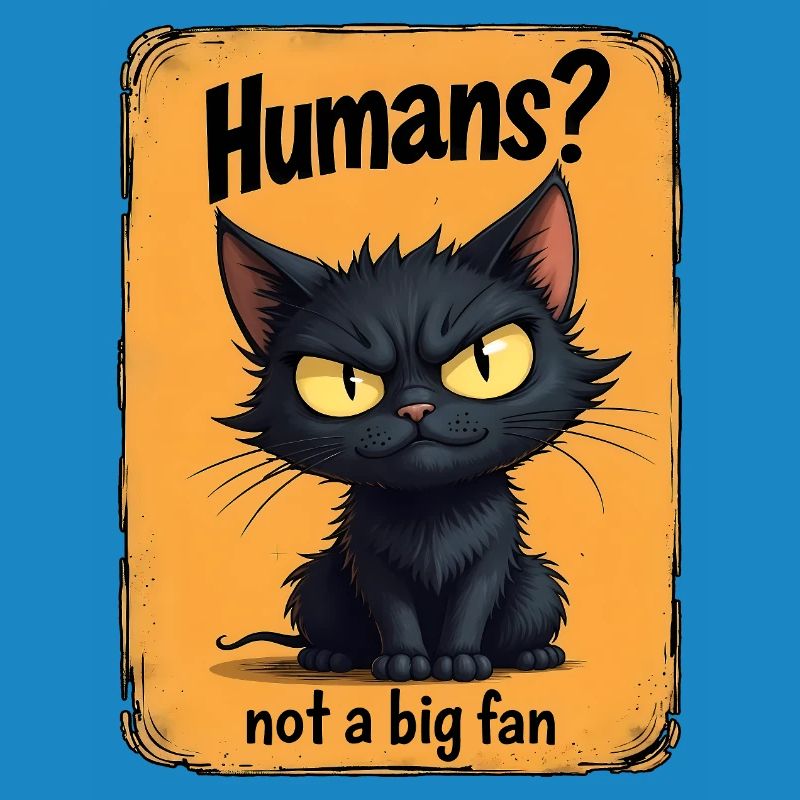 Not a Big Fan – Grumpy Black Cat 