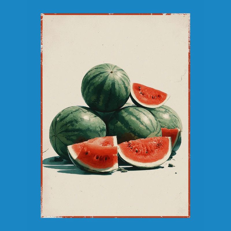 Tranches de pastèque vintage