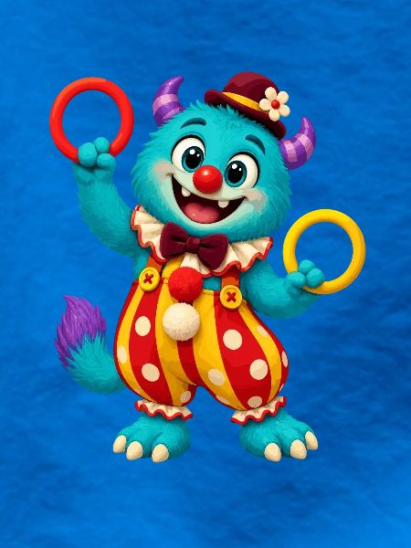 Farbenfroher Ringakrobat-Monster