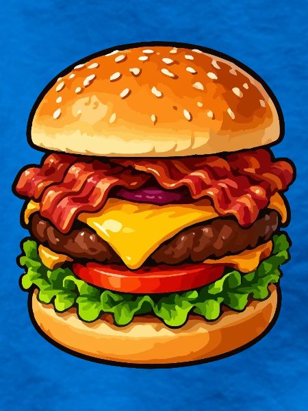 Hamburger Pop-Art Cartoon