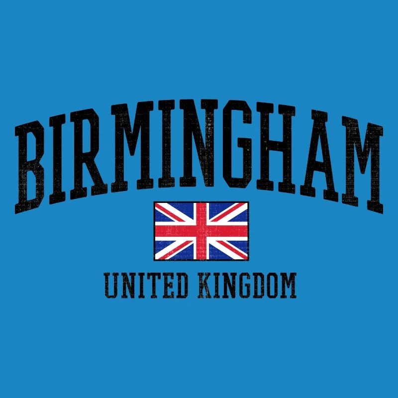 Conception de Birmingham avec drapeau britannique