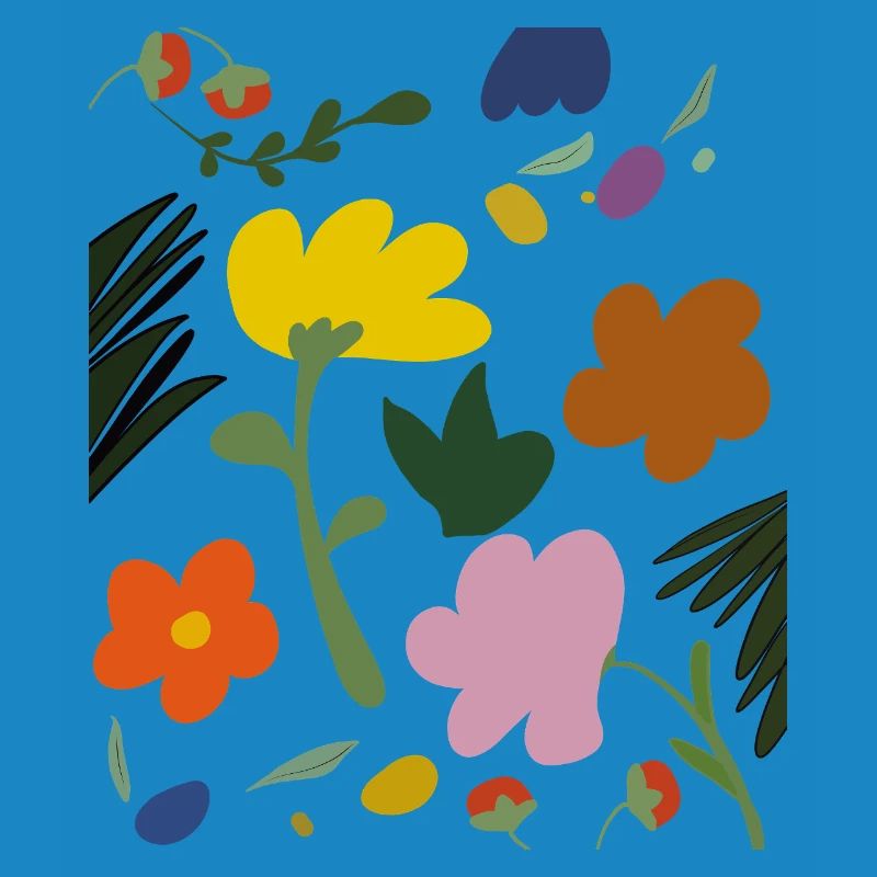 Abstract Flowers in Spring Palette