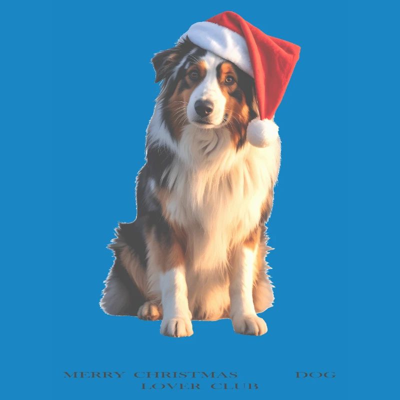 Boder Collie Weihnachts-Hund im Santa-Hut