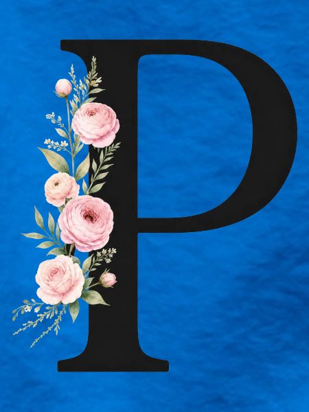 P Buchstabe Monogram Floral