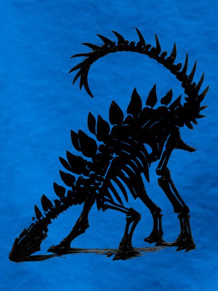 Dunkler Stegosaurus Silhouette