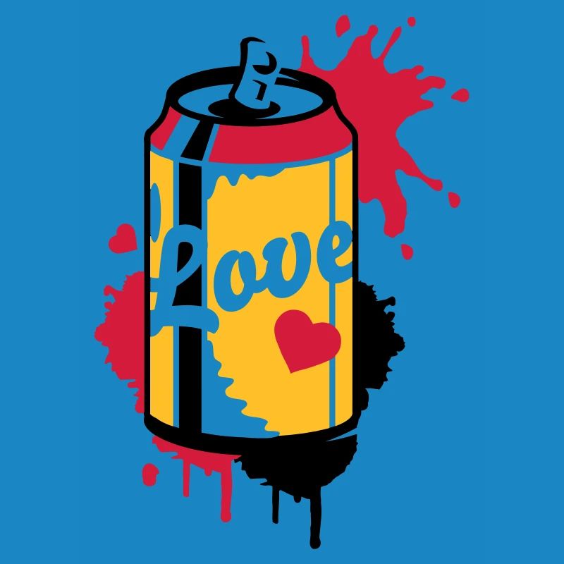 opened soda can in graffiti style