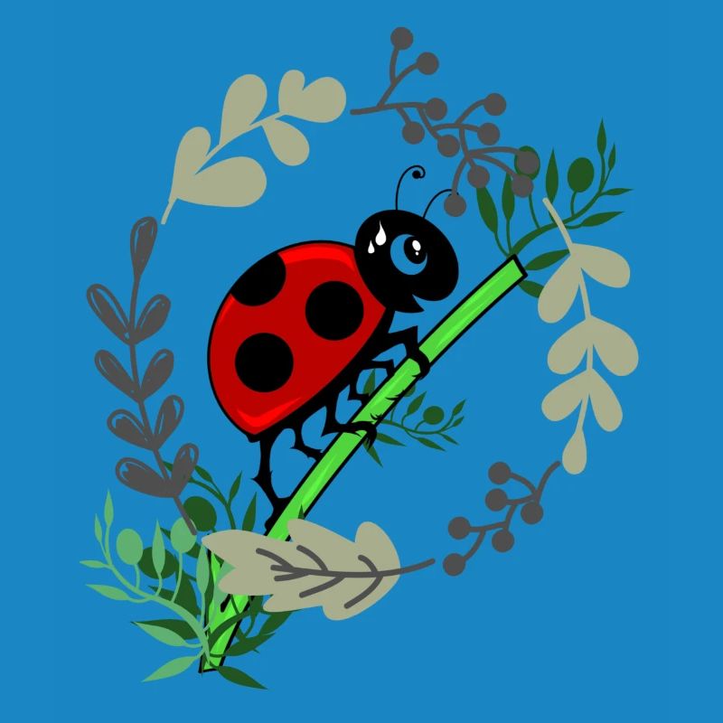 Ladybug botany comic style