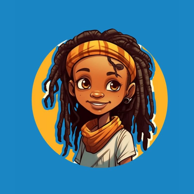 Style décontracté avec des dreadlocks avec un couvre-chef coloré