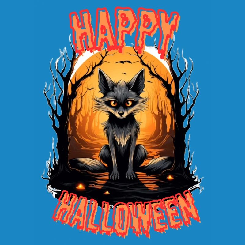 Fabulous Halloween fox with fire