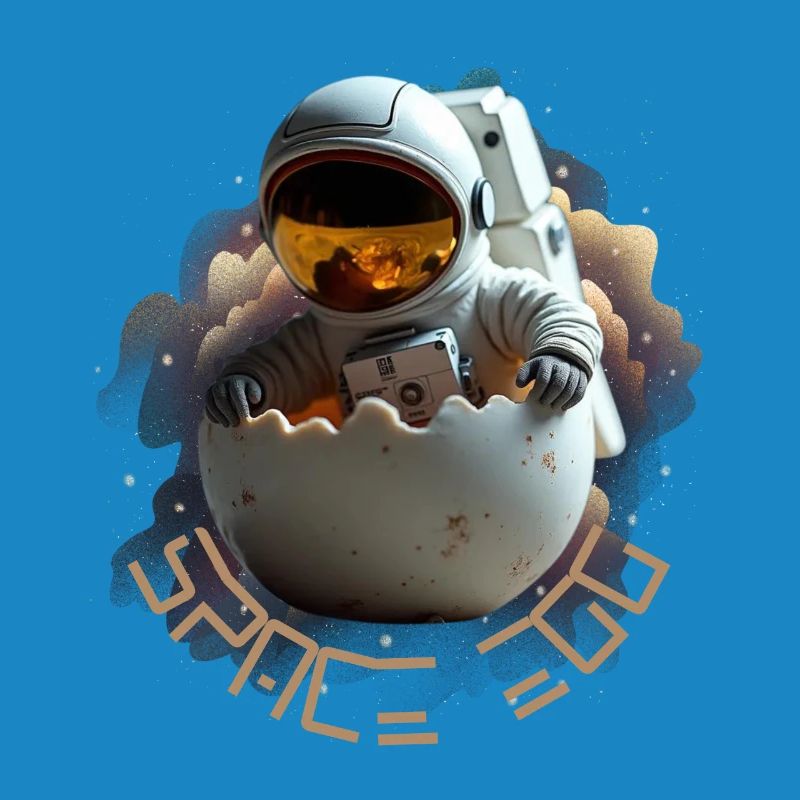 Astronaut in eggshell