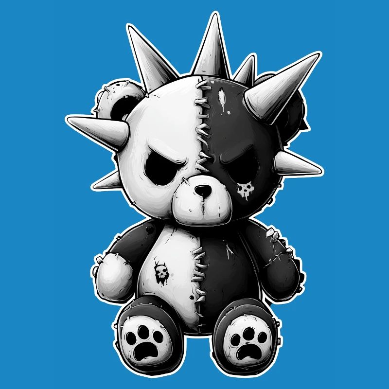Split Skull Plush Bear Punk